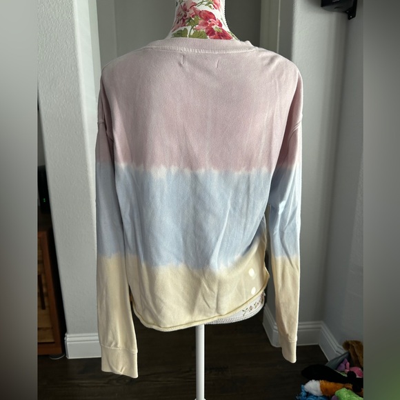 Rainbow tie dye patterned sweater medium spiritual gangster crew neck - Picture 3 of 13